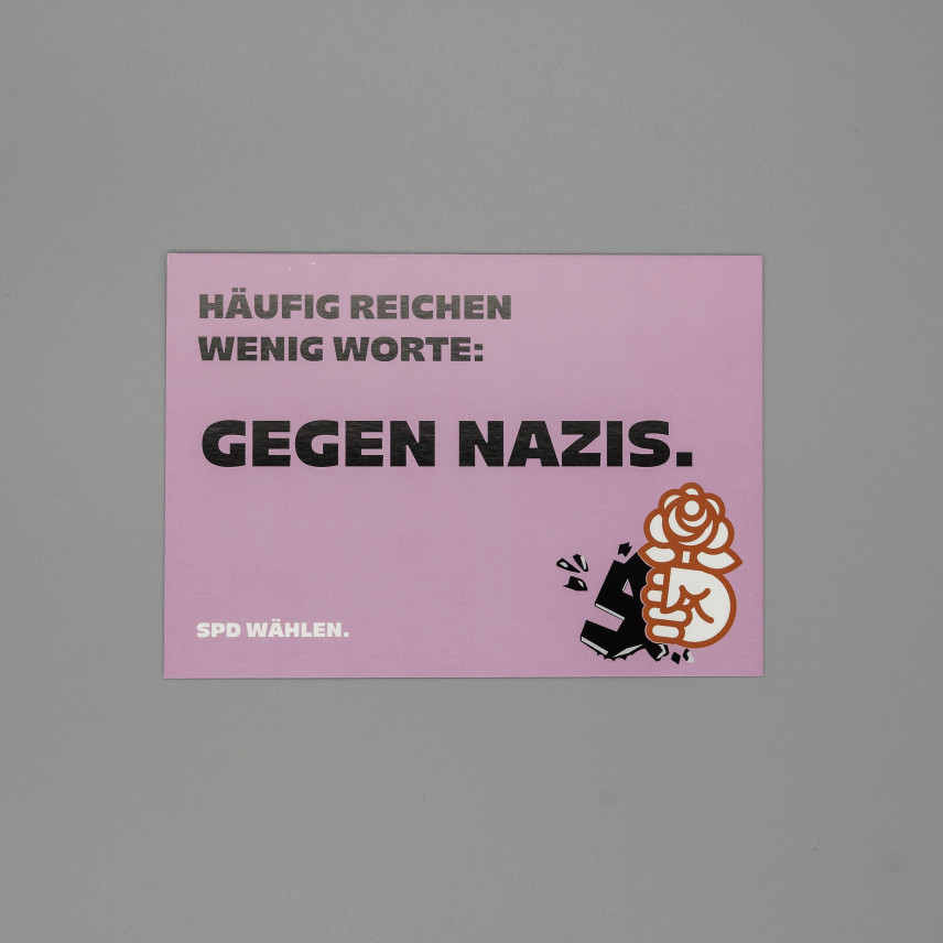 Flyer Häufig reichen wenig Worte: Gegen Nazis.