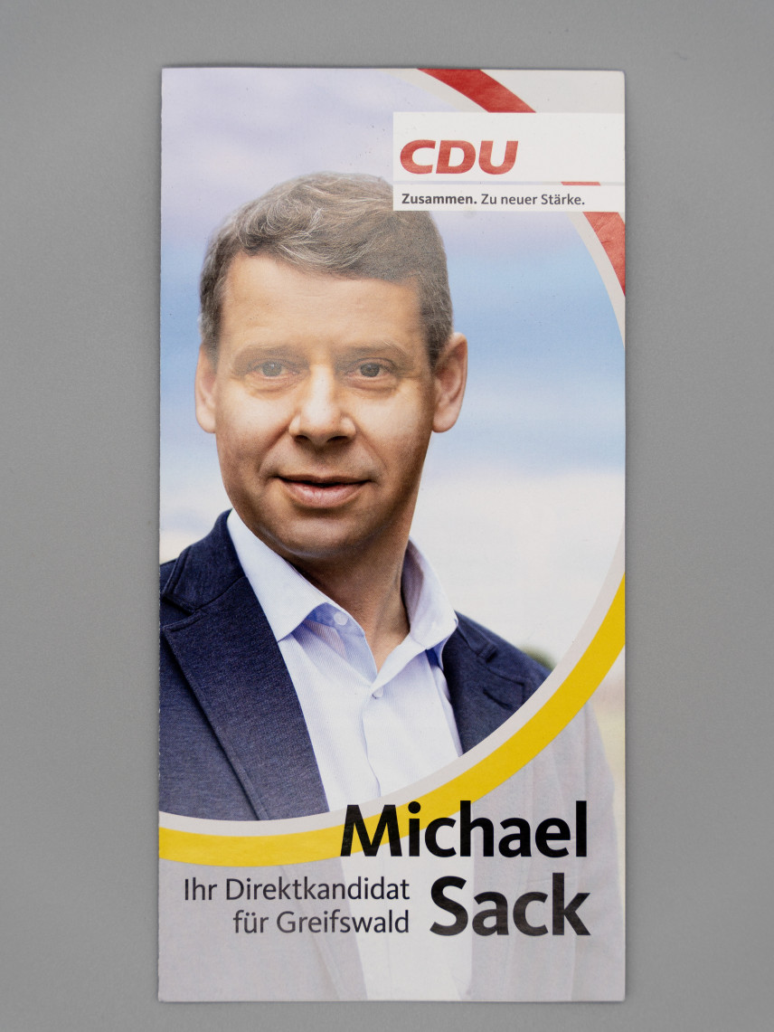 Flyer Ihr Direktkandidat für Greifswald: Michael Sack.