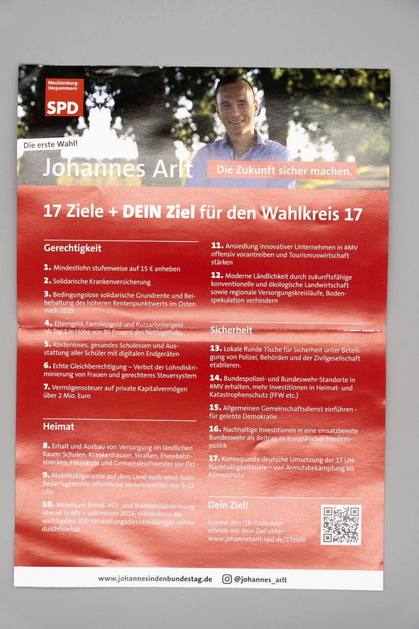 Flyer Für unsere Heimat: Meine 17 Ziele um die Zukunft sicher zu machen.