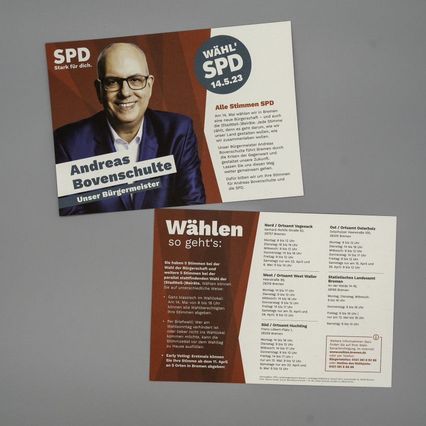 Flyer Andreas Bovenschulte. Unser Bürgermeister. Wählen so geht's.