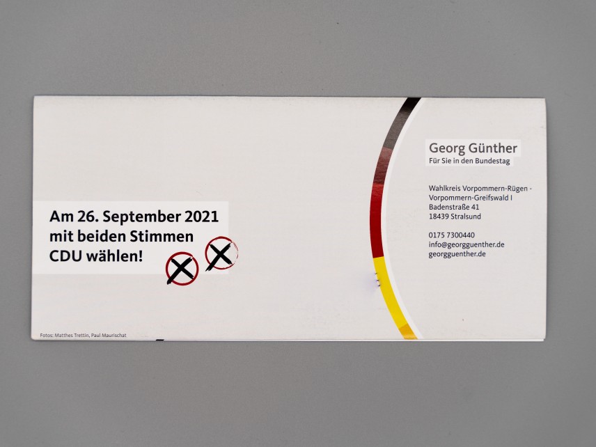 Flyer Georg Günther. Für Sie in den Bundestag.