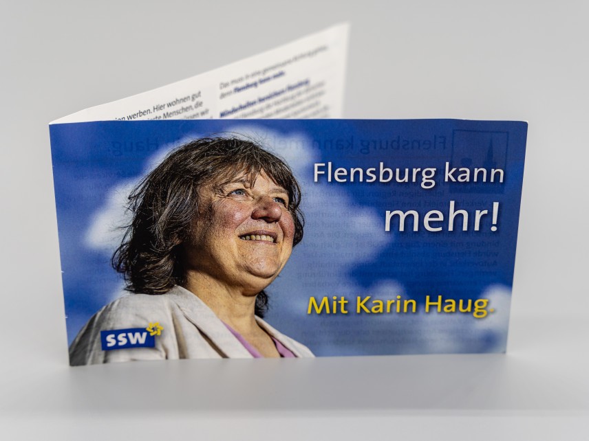 Flyer Flensburg kann mehr! Mit Karin Haug.