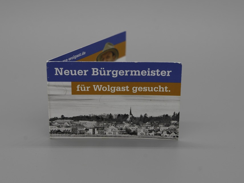 Flyer Neuer Bürgermeister für Wolgast gesucht.