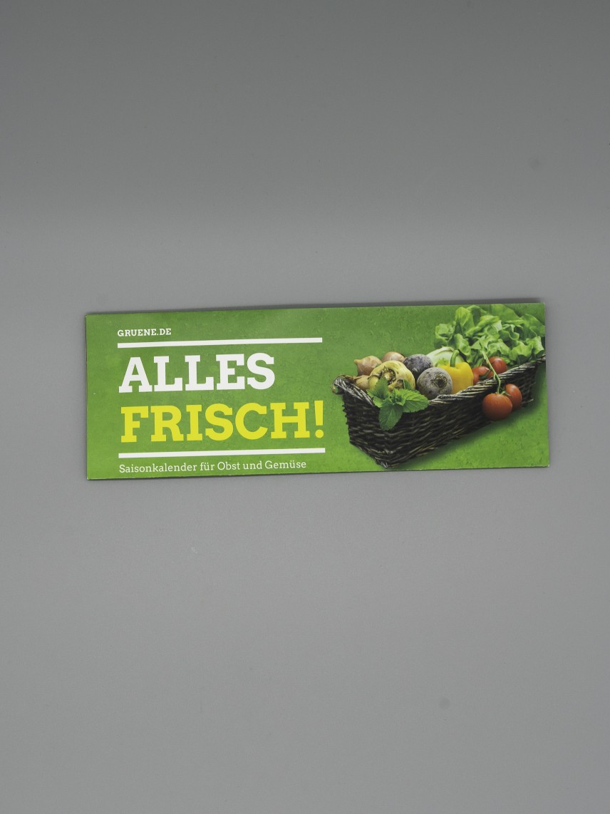 Give Away Alles frisch! Saisonkalender für Obst und Gemüse.