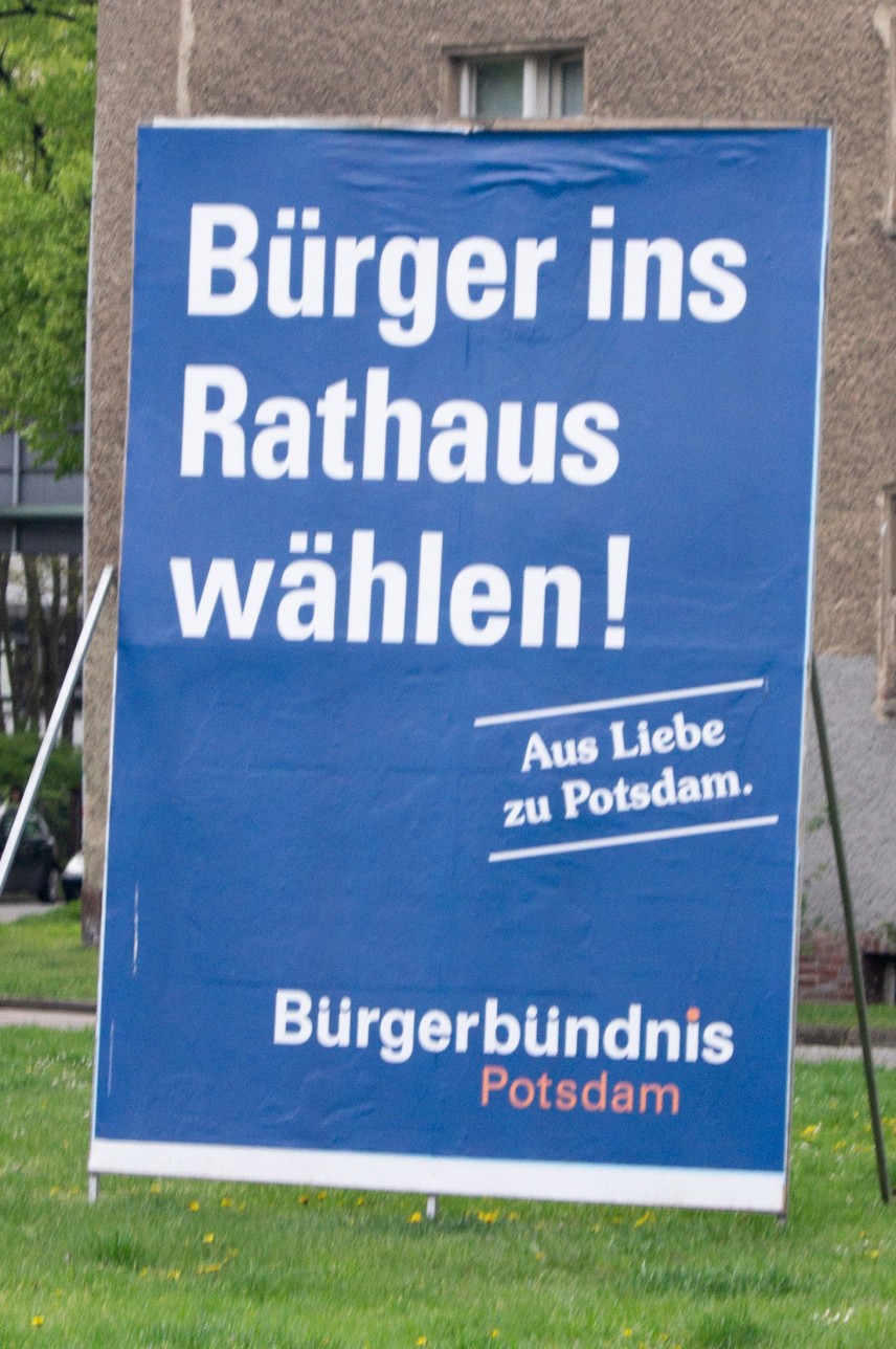 Großaufsteller Bürger ins Rathaus wählen!