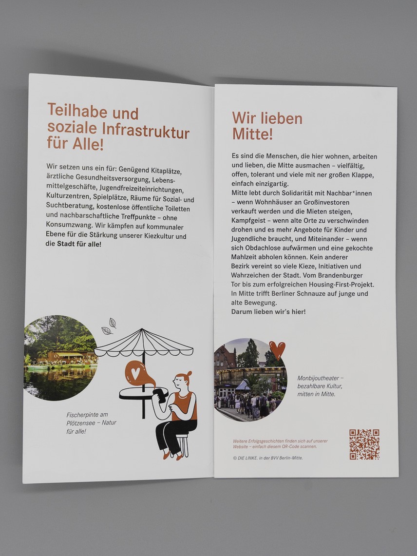 Flyer Aus Mitte. Für Mitte. Für deine Stadt. Für alle.