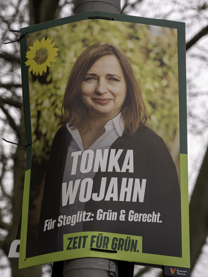 Kandidierendenplakat Für Steglitz: Grün & Gerecht.