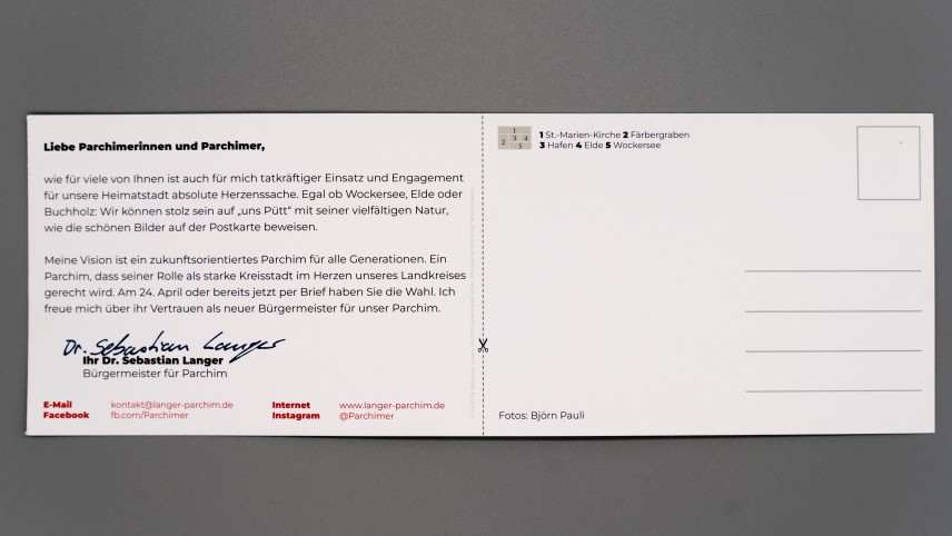 Postkarte Frühlingskarte und Kandidatenvorstellung