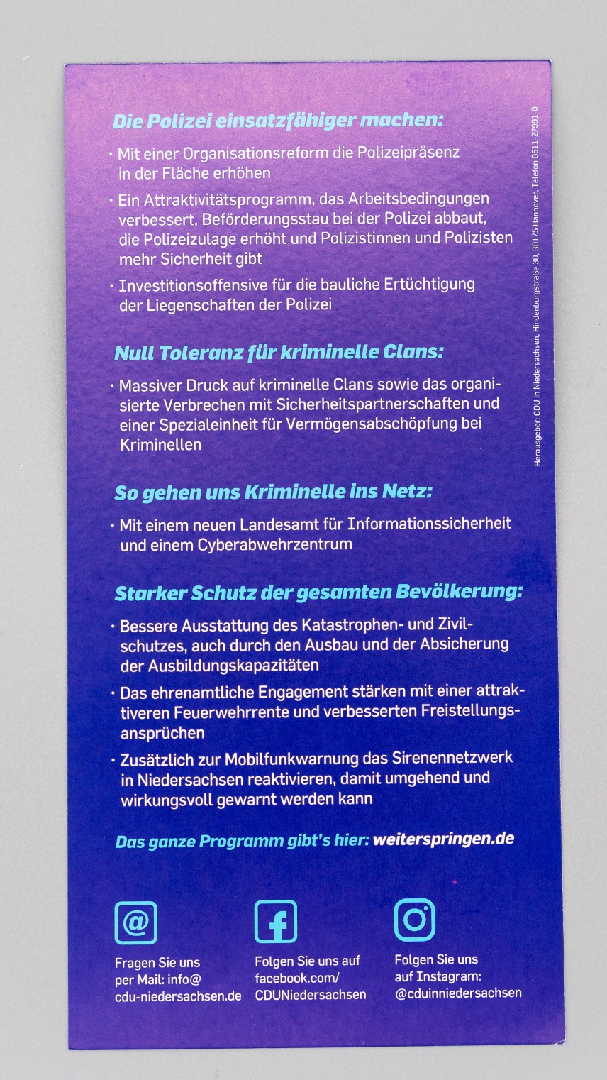 Flyer Freiheit braucht Sicherheit.