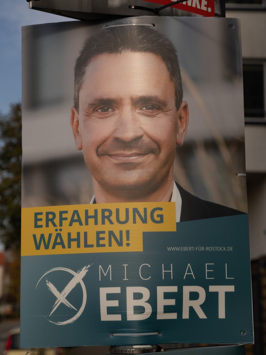 Kandidierendenplakat Michael Ebert. Erfahrung wählen!