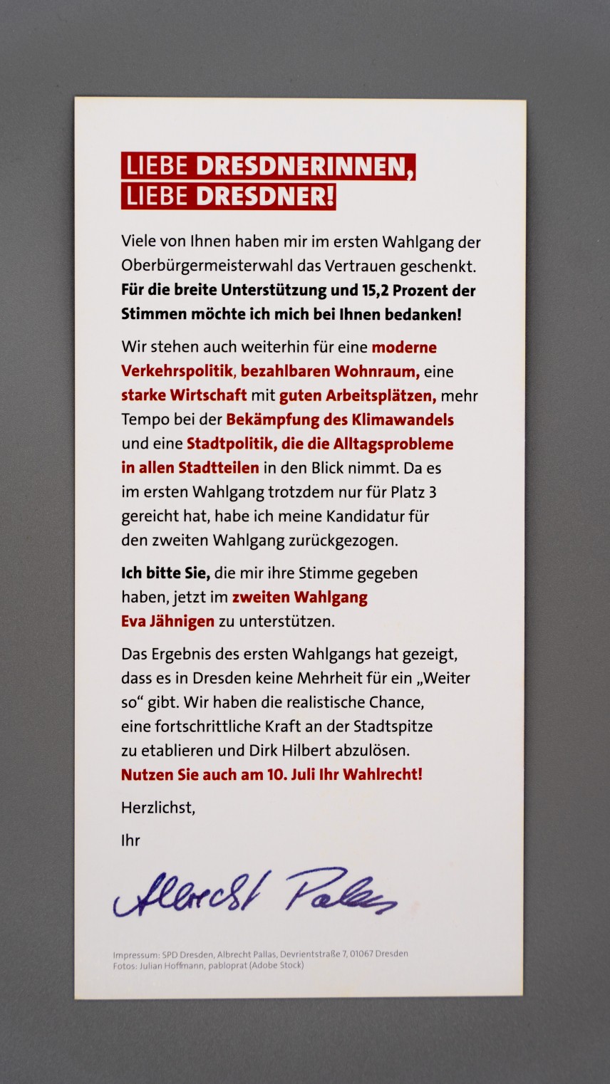 Flyer Stichwahlkampagne