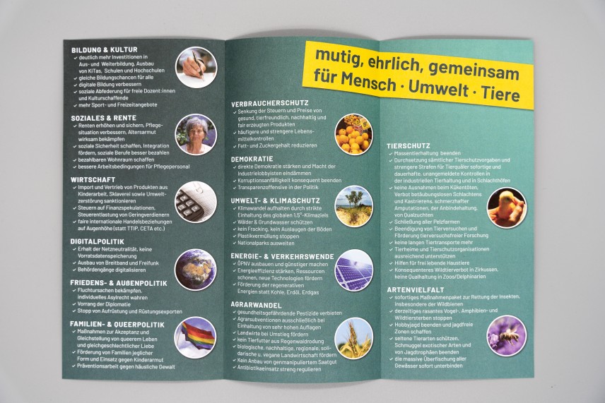 Flyer Unser Umsetzungsprogramm 2021-2025 für Mensch Umwelt Tier