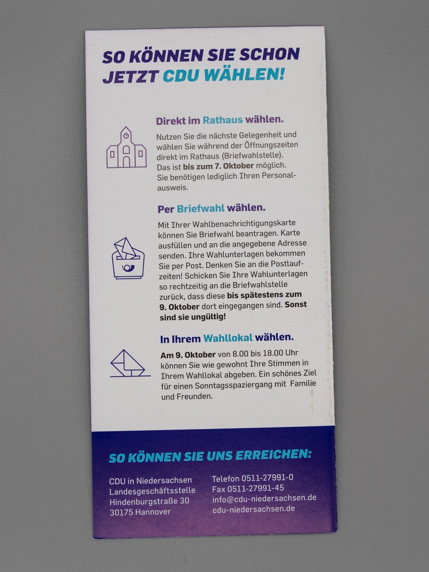 Flyer Die Wahlwochen sind da! Weiterspringen und schon jetzt CDU wählen!