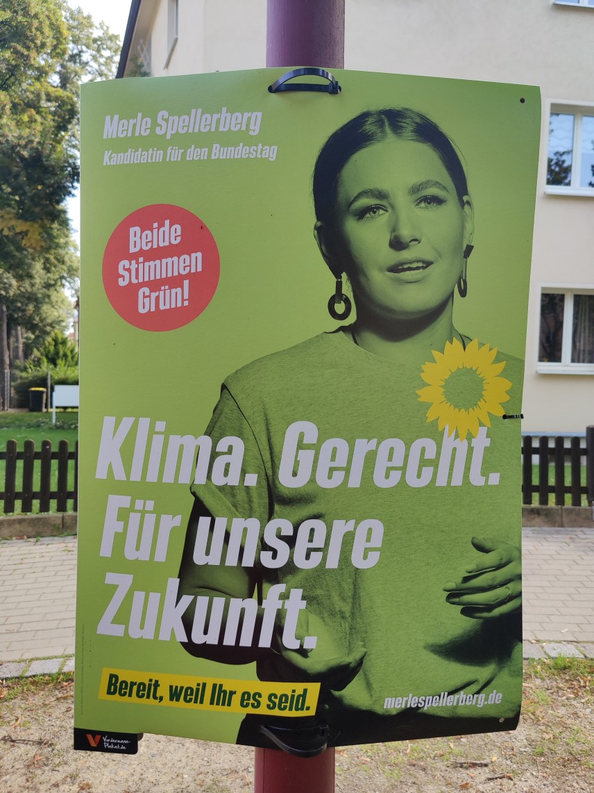 Kandidierendenplakat Klima. Gerecht. Für unsere Zukunft.