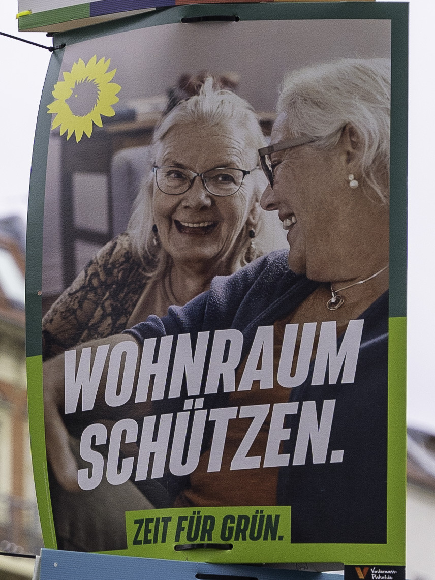 Themenplakat Wohnraum schützen. Zeit für Grün.