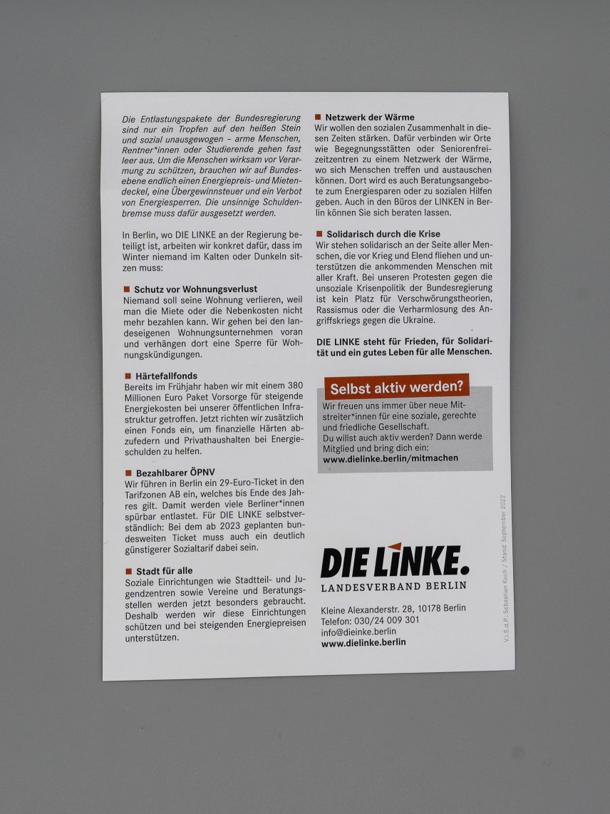 Flyer Niemanden zurücklassen.