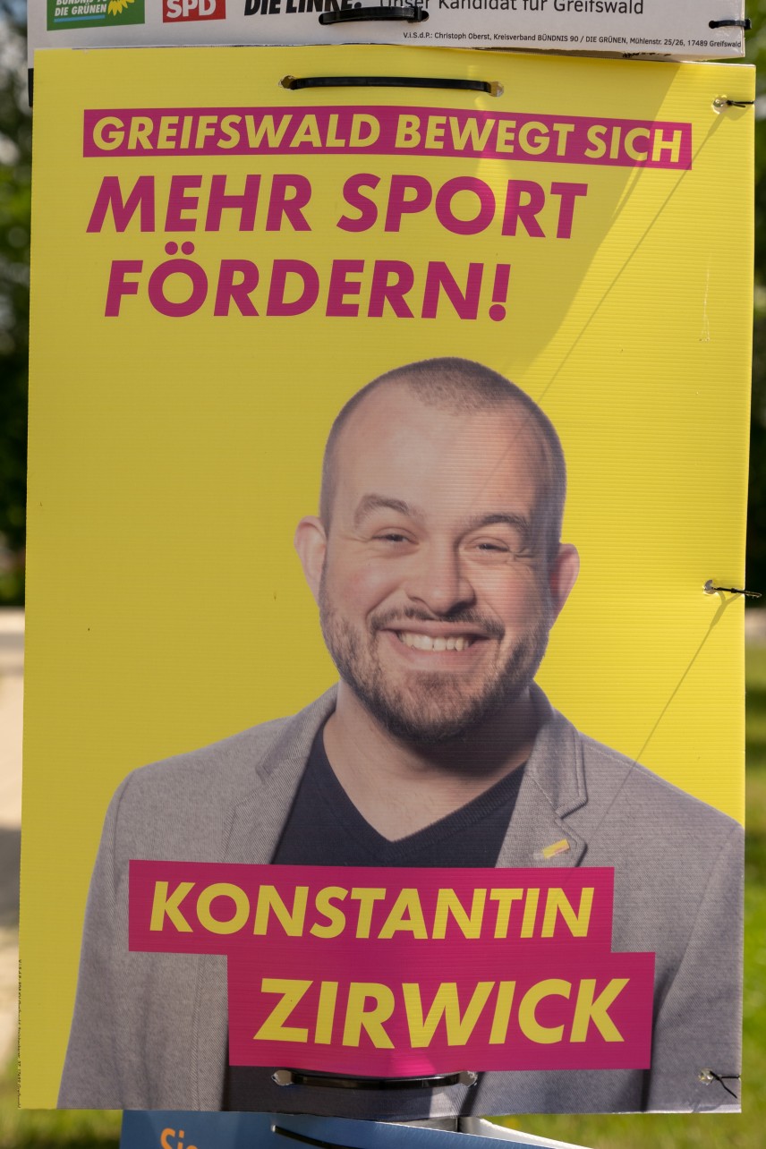 Kandidierendenplakat Mehr Sport fördern