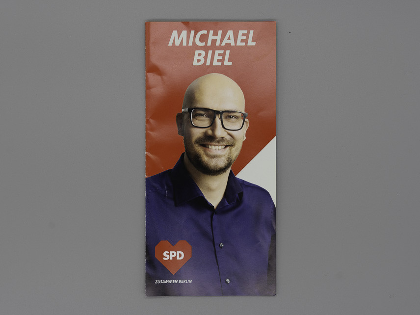 Flyer Michael Biel. Kandidatenflyer.