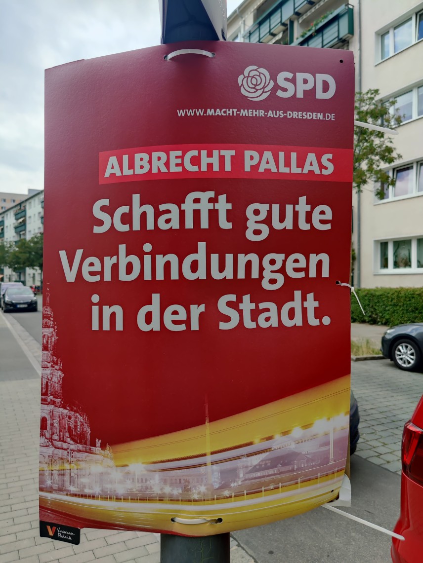 Themenplakat Albecht Pallas: Schafft gute Verbindungen in der Stadt.