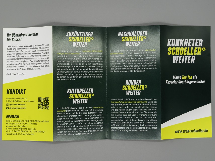 Flyer Konkreter Schoeller Weiter. Meine Top Ten als Kasseler Oberbürgermeister.