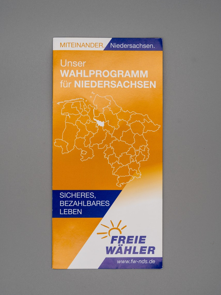 Flyer Miteinander. Niedersachsen. Unser Wahlprogramm für Niedersachsen