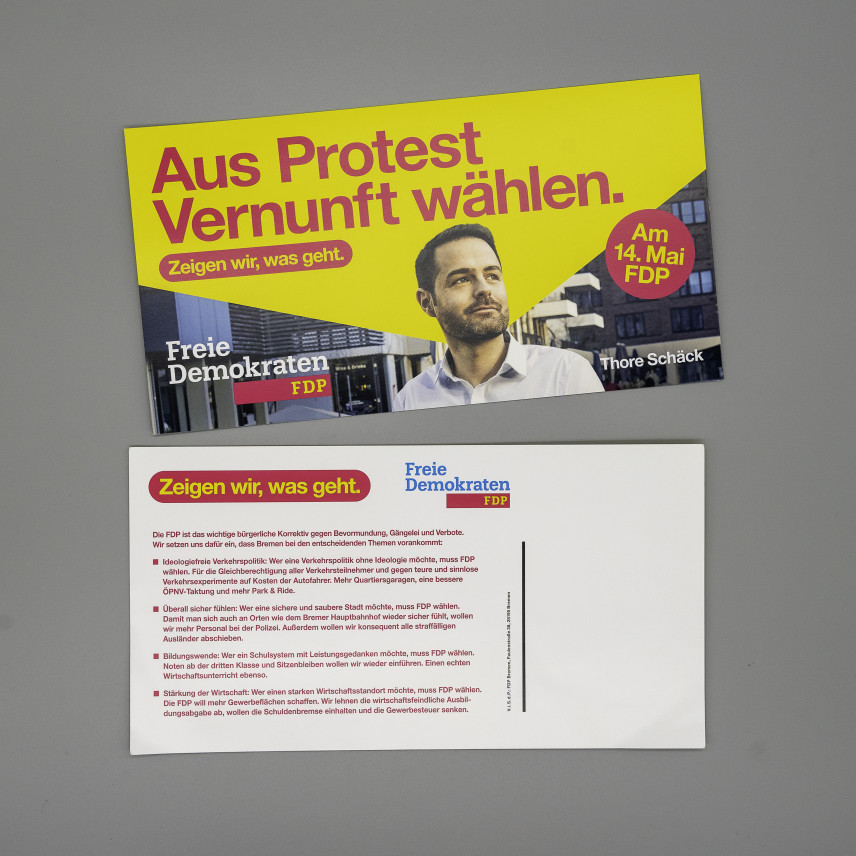 Flyer Aus Protest Vernunft wählen. Zeigen wir, was geht.