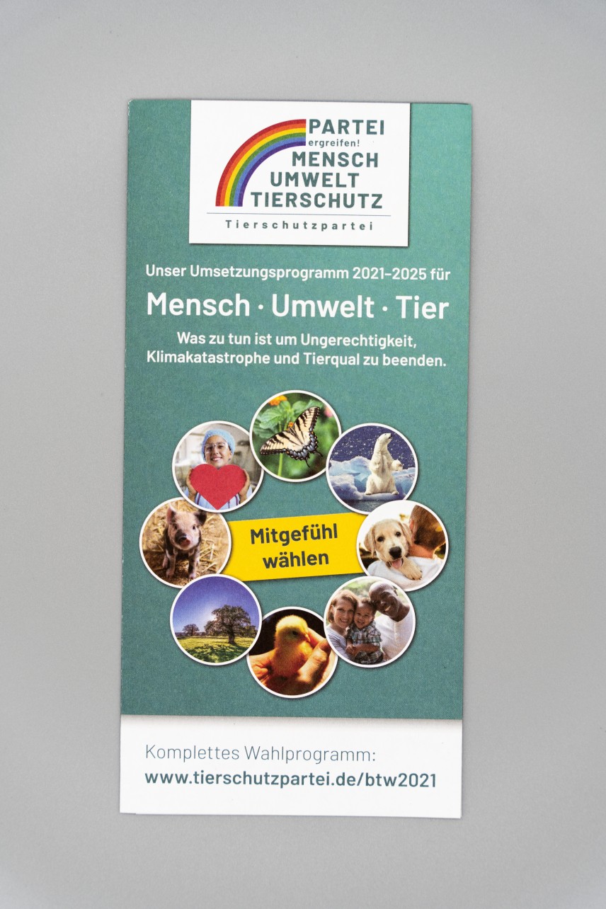 Flyer Unser Umsetzungsprogramm 2021-2025 für Mensch Umwelt Tier