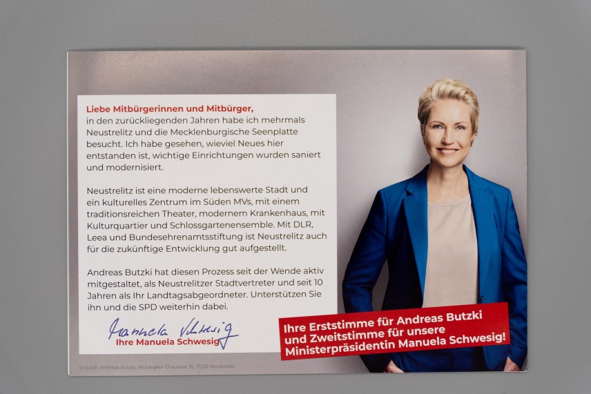 Flyer Andreas Butzki. Für uns im Landtag.