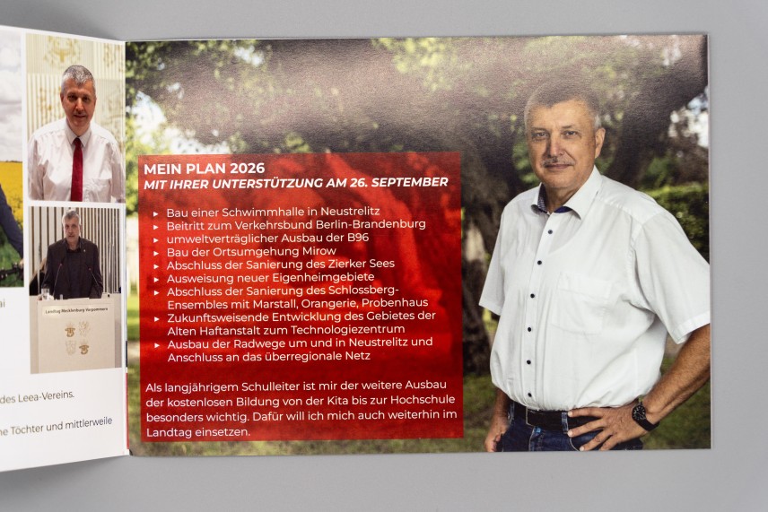 Flyer Andreas Butzki. Für uns im Landtag.