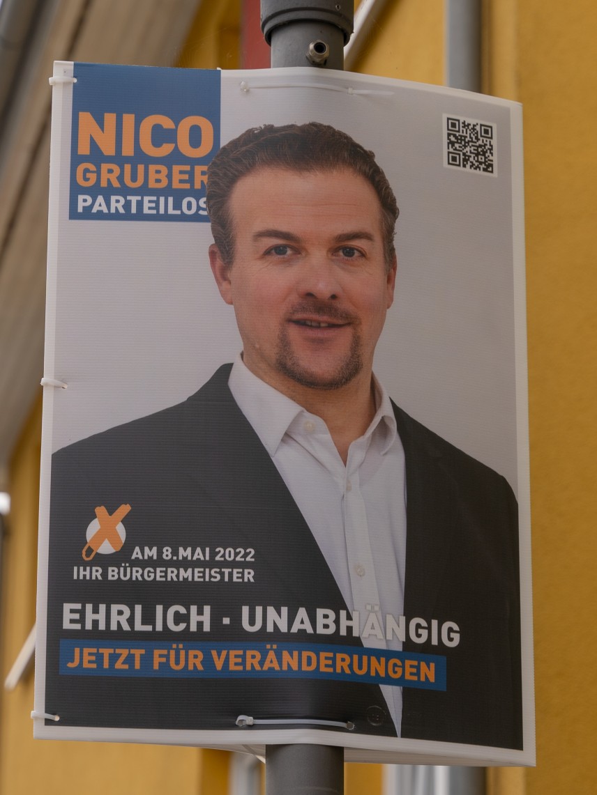 Kandidierendenplakat Ehrlich. Unabhängig. Jetzt für Veränderungen.