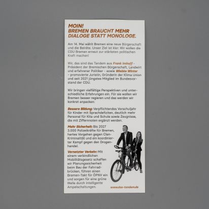 Flyer Das Tandem für Bremen.