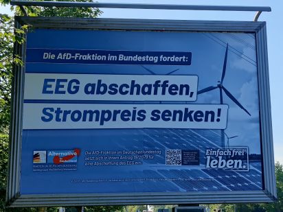 Großaufsteller EEG abschaffen, Strompreis senken!