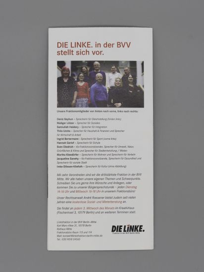 Flyer Aus Mitte. Für Mitte. Für deine Stadt. Für alle.