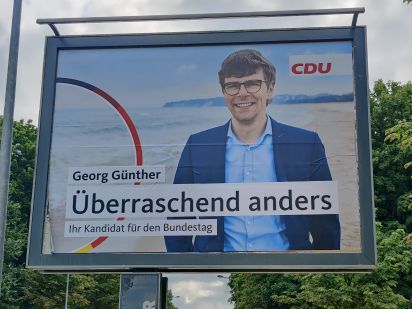 Großaufsteller Georg Günther. Überraschend anders. Ihr Kandidat für den Bundestag.