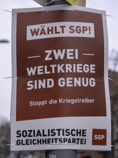 Themenplakat Wählt SGP! Zwei Weltkriege sind genug