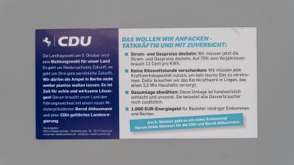 Flyer Die Ampel kostet. Rot-Grün noch viel mehr. Besser CDU.