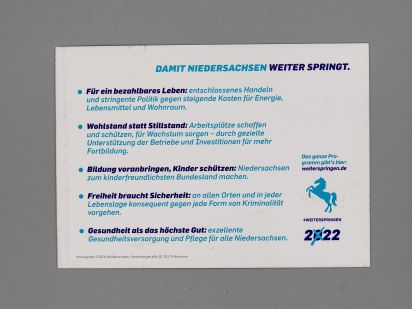 Postkarte Anpacken für Niedersachsen. Bernd Althusmann