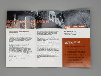 Flyer Beirat Schwachhausen. Schwachhausen kann mehr.