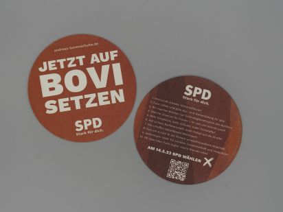 Give Away Bierdeckel. Jetzt auf Bovi setzen.