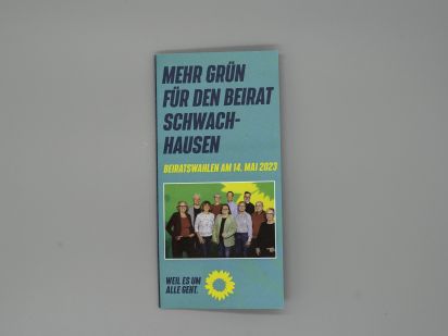 Flyer Mehr Grün für den Beirat Schwachhausen.