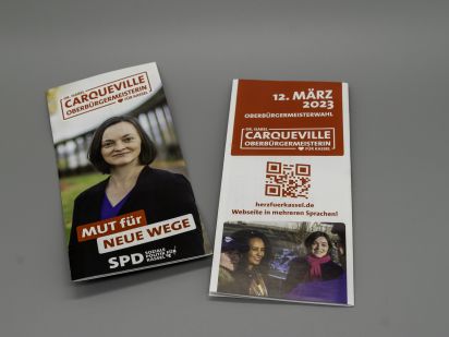 Flyer Dr. Isabel Carqueville. Oberbürgermeisterin für Kassel. Mut für neue Wege.