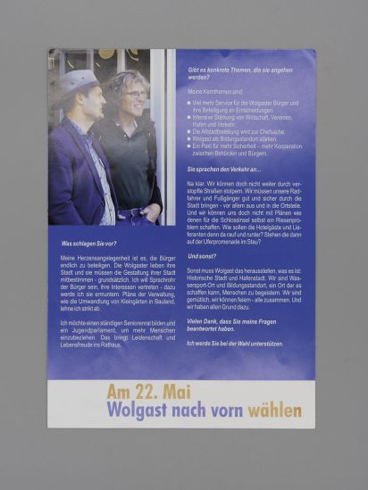 Flyer Wie geht es Ihnen nach dem Einzug in die Stichwahl? Interview-Flyer.