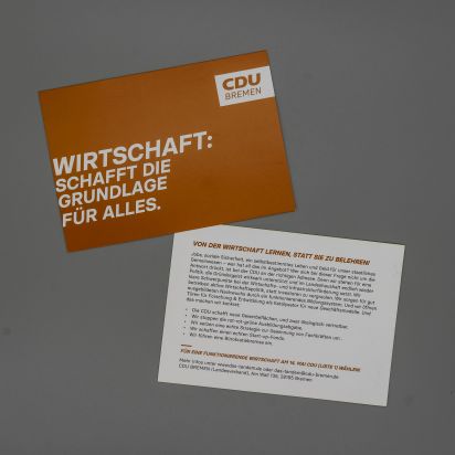 Flyer Wirtschaft: Schafft die Grundlage für alles.