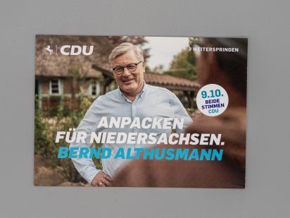 Postkarte Anpacken für Niedersachsen. Bernd Althusmann