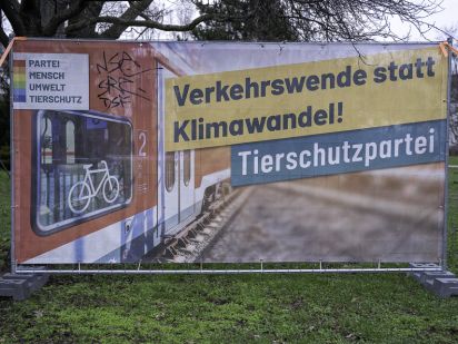 Bauzaun Verkehrswende statt Klimawandel!