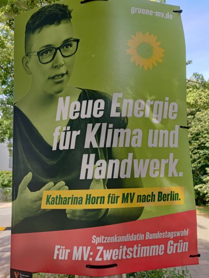 Kandidierendenplakat Neue Energie für Klima und Handwerk.