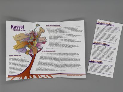 Flyer Radikal sozial. Violetta Bock. Oberbürgermeisterin für Kassel.