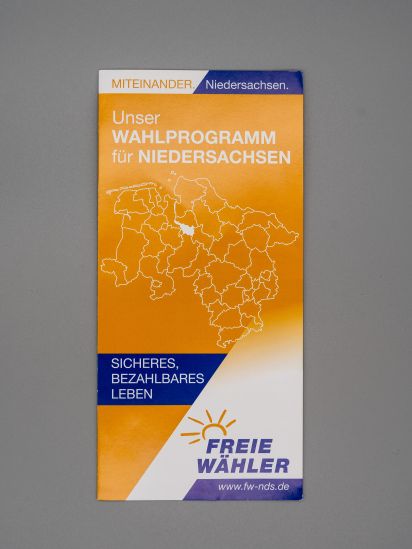 Flyer Miteinander. Niedersachsen. Unser Wahlprogramm für Niedersachsen