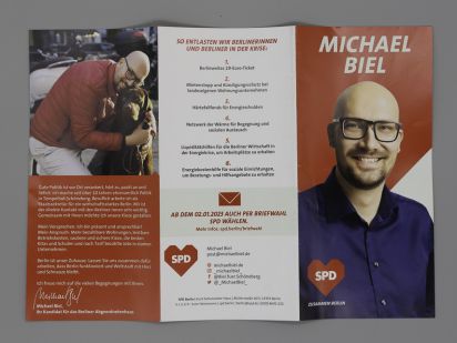 Flyer Michael Biel. Kandidatenflyer.