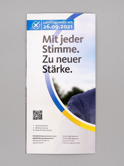 Flyer Ihr Direktkandidat für Greifswald: Michael Sack.